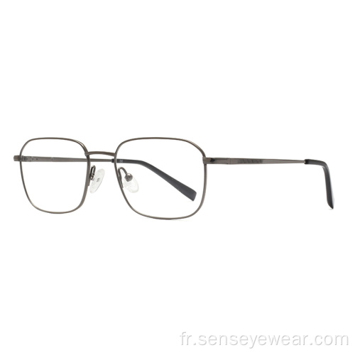 Carré unisexe titane optique lunettes de lunettes de cadre